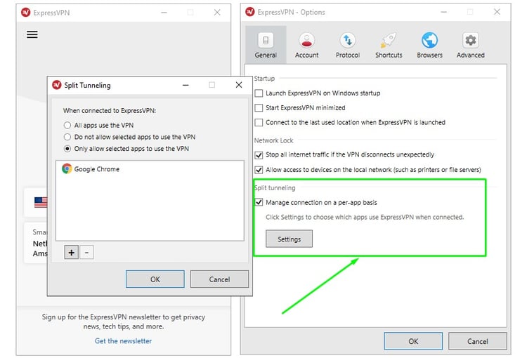 Setting up Split Tunneling in ExpressVPN