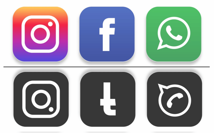 Facebook Instagram WhatsApp logos