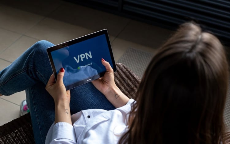Title image for Guidance by National Security Agency. Girl upgrading to secure VPN for protected bro