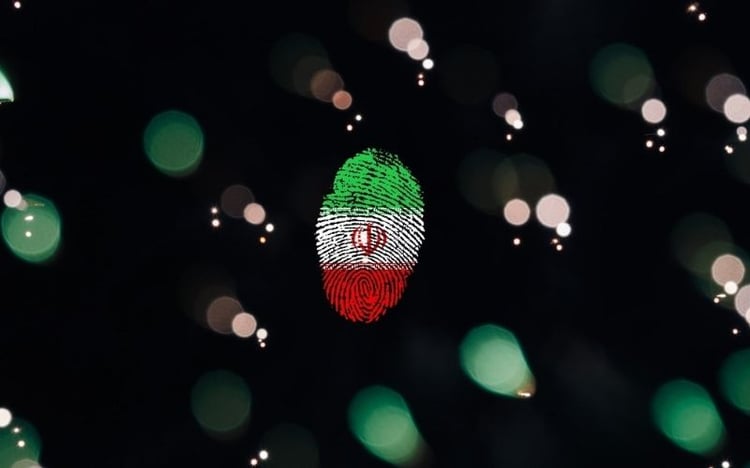 A fingerprint showing Iran flag