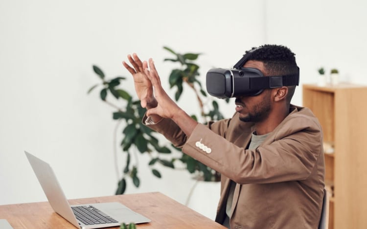 A person wearing a VR headset