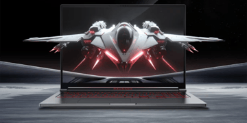 red laptop