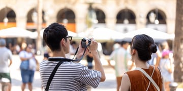 Tourists visiting Spain