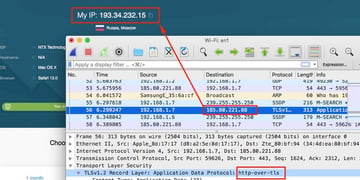 Touch VPN: incoming and outgoing IP addresses are different