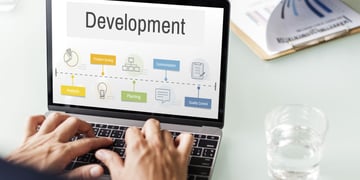 Development laptop with diagram