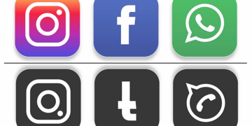 Facebook Instagram WhatsApp logos