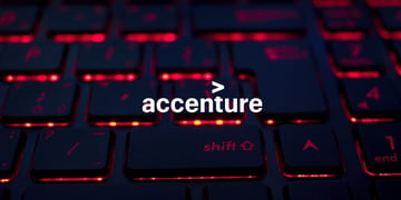 Accenture Company name on the keyboard