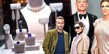 Tom Hanks, his wife, Rita Willison, and David Beckham, his wife Victoria Beckham, known clients of G