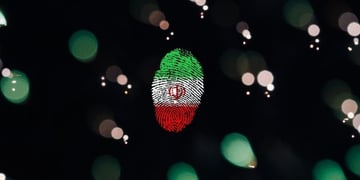 A fingerprint showing Iran flag