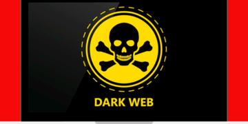 The title image showing a Warning Sign with Dark web written beneath