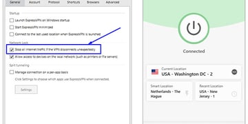 Kill switch feature by ExpressVPN