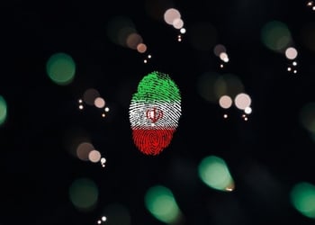 A fingerprint showing Iran flag