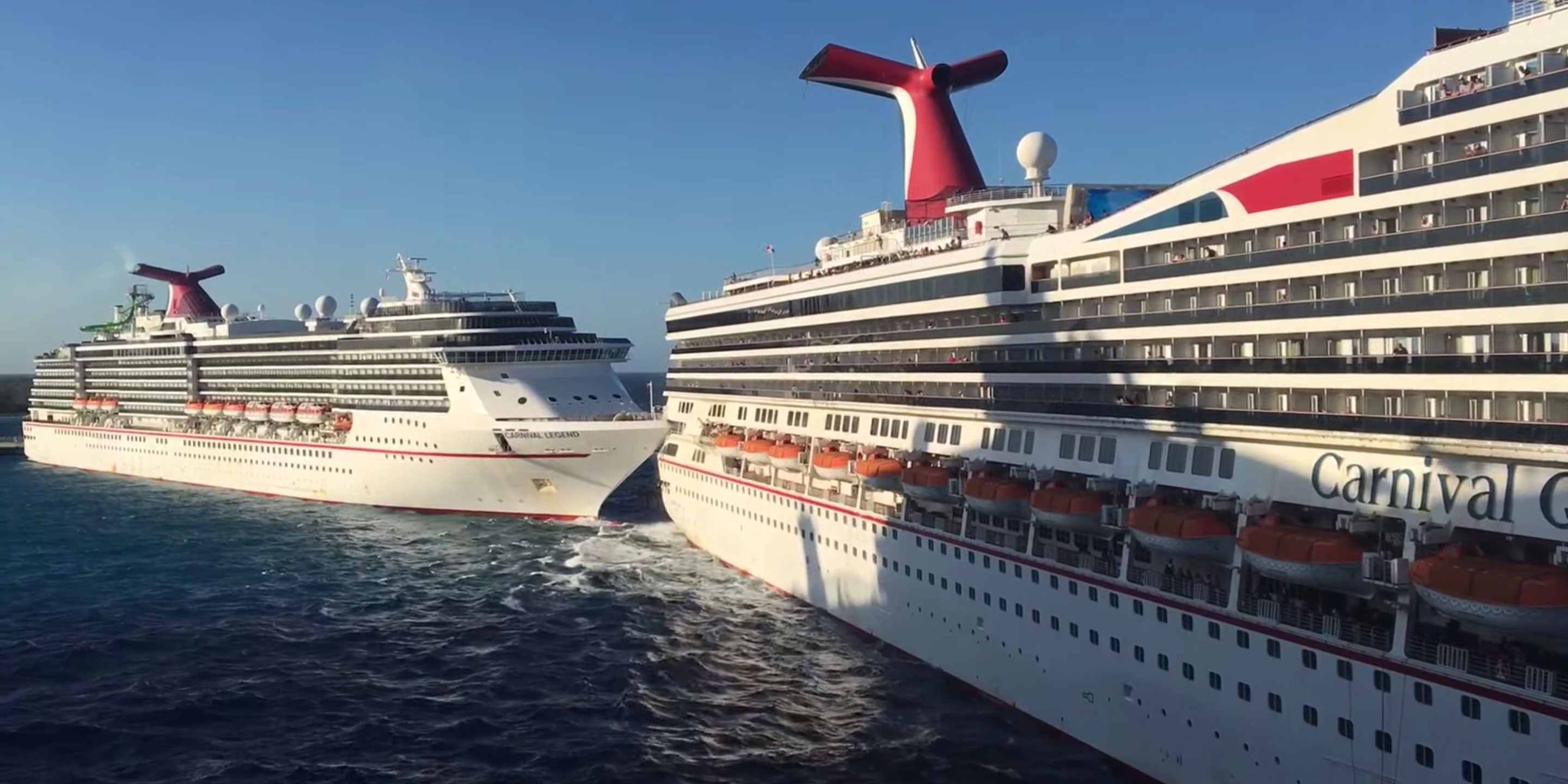 Collision of two giant luxury cruise ships in 2019